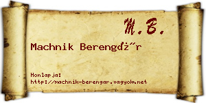 Machnik Berengár névjegykártya